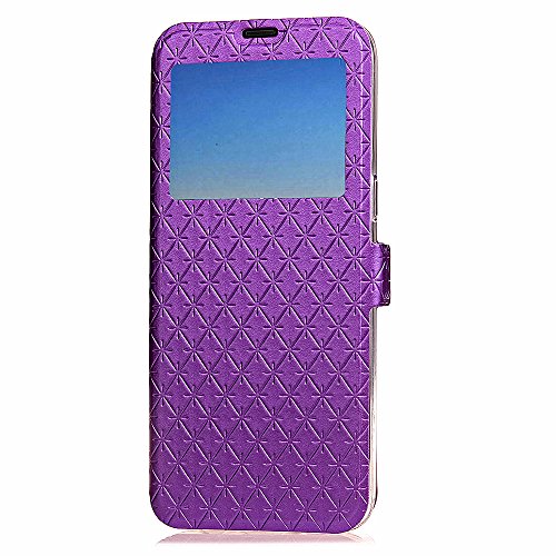 Samsung Galaxy Note 8 Phone Case,ARSUE Window View Slim Luxury PU Leather Wallet Flip Full-Body Drop Resistant Protection Case Cover with Card Slots and Kickstand for Galaxy Note 8 (2017) - Purple