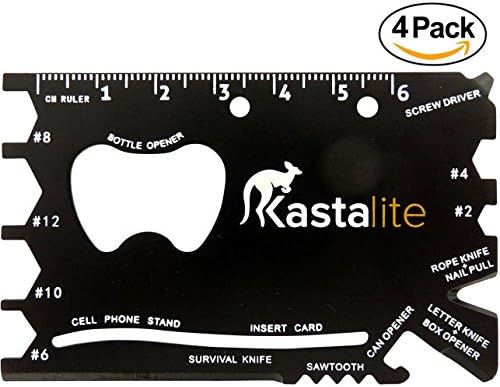 Multitool Card Pocket Tool Credit Card Tactical Knife Novelty Gift Set, 18-in-1 Multi-Tool Wallet Set, Camping Outdoor Survival Multi Tool Gear Screwdriver Beer Bottle Can Opener Toolcard By Kastalite