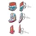 Shopkins Stainless Steel Trio Earrings Set Cheeky Chocolate , Sneaky Wedge , Lippy Lips