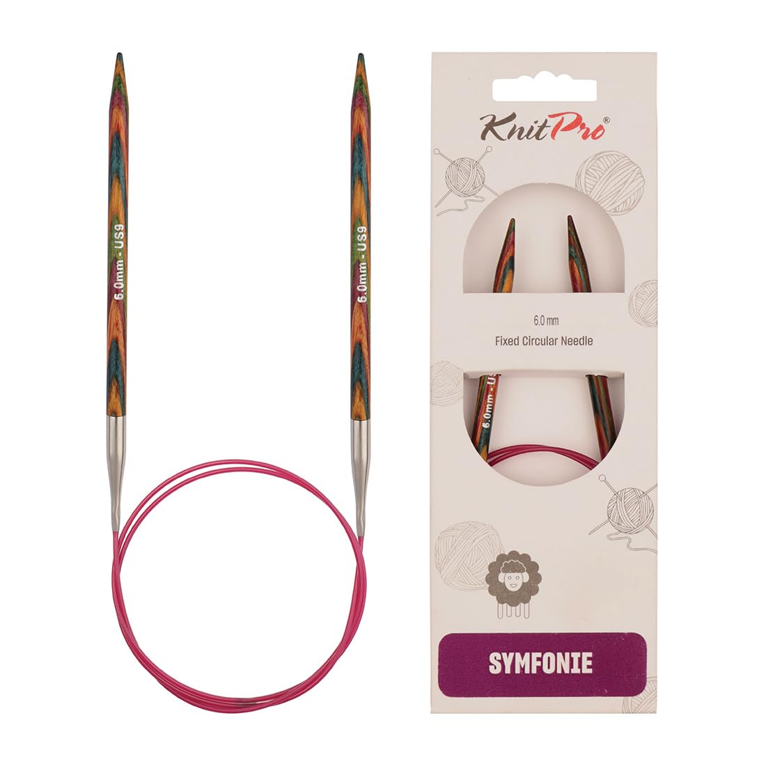 KnitPro Symfonie Fixed Circular Needles 16" (40cm) | 6.00mm
