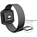 Fitbit Blaze Bands with Frame, PUGO TOP Stainless Steel Metal Magnetic Milanese Replacement Band for Fitbit Blaze Smart Watch (Black Milanese Band with Black Metal Frame, Large: 6” -9.4”)