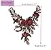 Fashionclubs 2pcs/set Embroidered Venise Lace Neckline Collar Rose Floral Green Leaf Applique Motif Patches For Scrapbooking And Sewing