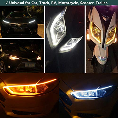 Steadline Daytime Running Light For Automobiles,Car LED Strip Lights,Flexible LED Headlight Strips Turn Signal Lights Waterproof Car Light Strip For Truck SUV Car