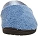 Isotoner Women's Microterry PillowStep Satin Cuff Clog Slippers, Denim, 8.5-9 B(M) US