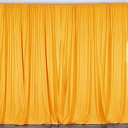 AK TRADING CO. 10 feet x 8 feet Polyester Backdrop Drapes Curtains Panels with Rod Pockets - Wedding Ceremony Party Home Window Decorations - Marigold (Best Marigold Hotel Location)