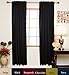 Blackout Curtain Black Rod Pocket Energy Saving Thermal Insulated 108 Inch Length Pair