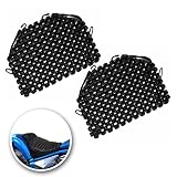 VaygWay Motorcycle Seat Cover Black Wooden Beaded Seat Cushion Massaging Car Chair Cover Tractor Wood Bead Comfort Pad - 2pcs for Vehicle, Cars