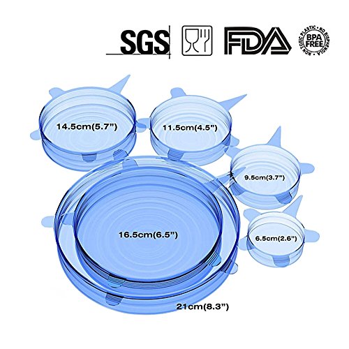 Reusable Silicone Stretch Lids for Bowl,Cup,Pot,Pan,Dish,Microwave Food Covers, Flexible Silicone Lids Food Wrap Apply to All Kinds of Food Storage Container.