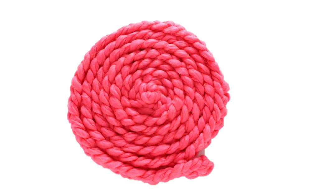 Matissa Newborn Baby photography props Braided Rope Basket Filler Photography Background Rug Blanket (Hot Pink)