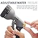 Nifty Grower Heavy-Duty Metal Garden Hose Nozzle - Water Hose Nozzle with 8 Adjustable Watering Patterns