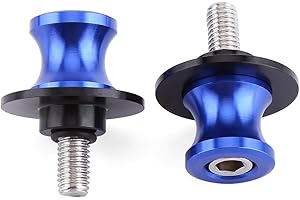 Anauto Motorcycle Swing Arm Spools, 2pcs 6/8/10mm Motorcycle CNC Rear Stand Swing Arm Spool Sliders Stand Swingarm Bobbins(6mm-Blue)
