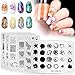 KADS 7 Pcs Nail Art Stamping Plates Flower Butterfly Ocean Star Print Manicure Templates with Stamper