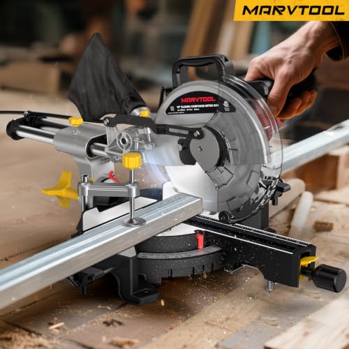 10-inch Sliding Compound Miter Saw, 5000RPM, 15 Amp, Single Bevel 0-45° with photo 12