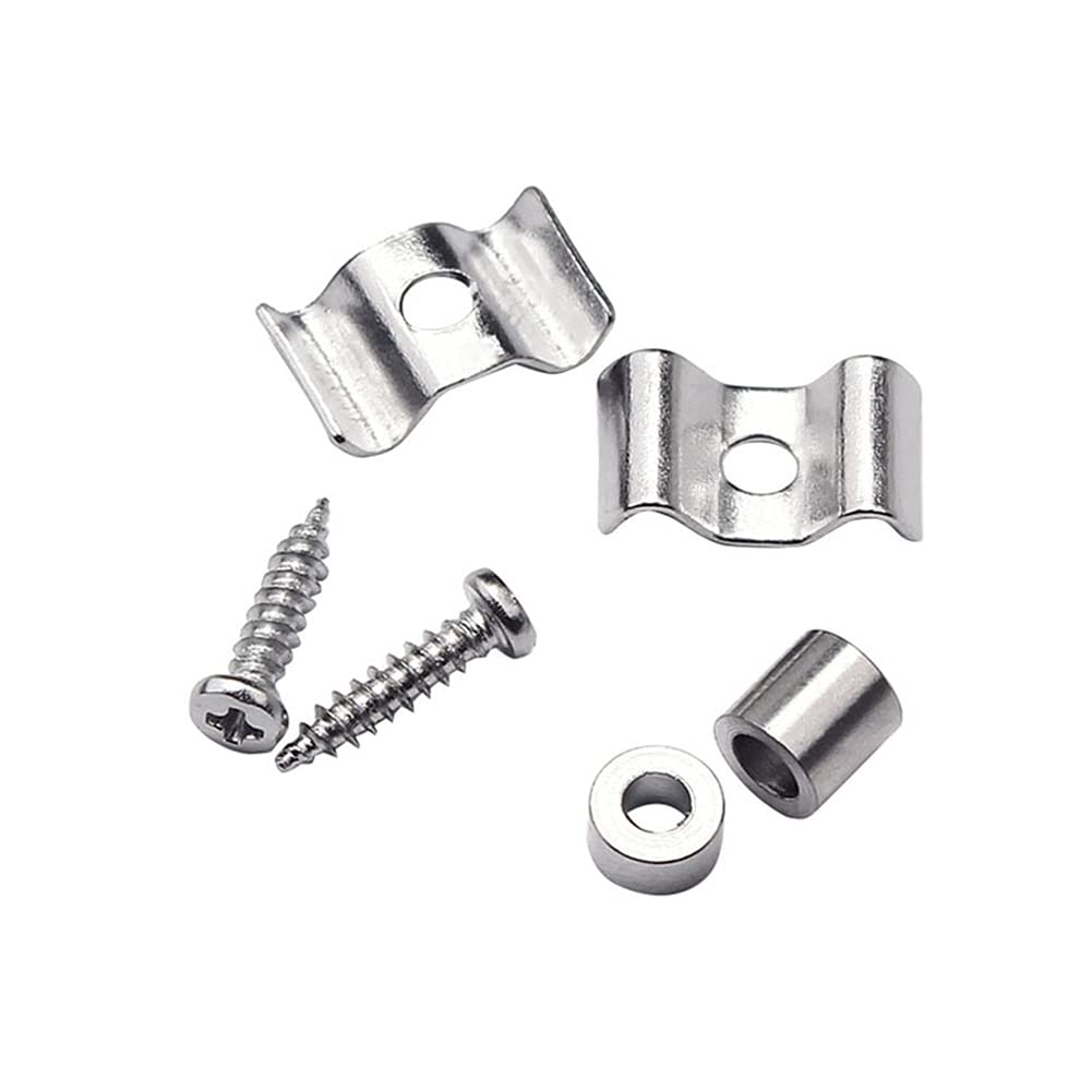 Alnicov Metal Vintage Style Guitar String Trees, Chrome Guitar Flat Wavy String Guides Retainers for Strat or Squier Style Electric Guitar (Set of 2)