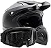 Typhoon Adult ATV Helmet & Goggles Gear Combo, Black w/Black (Large)