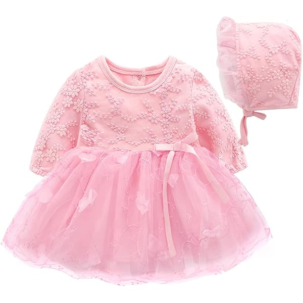 Amazon.com: T.F. Taffy Baby Girl Newborn Pink Embroidered Princess Dress  Gown 6 Piece Deluxe Set 0-3 Months: Clothing, Shoes & Jewelry