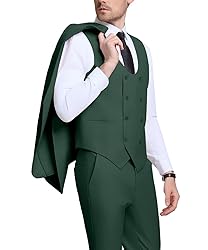 Men's Green Party Homcoming Suits Solid Blazer Vest