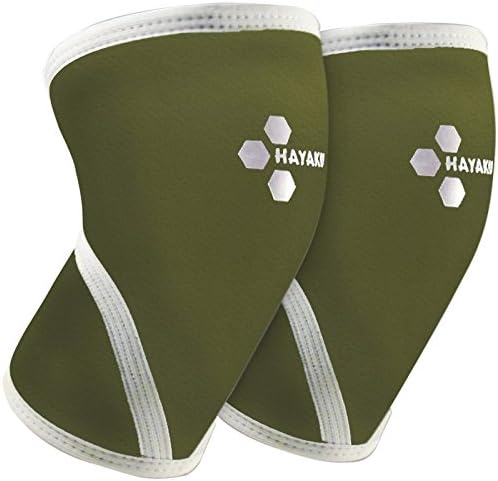 Hayaku 7mm Knee Sleeves (One Pair) - Premium Neoprene Knee Sleeves for Squatting, Powerlifting and Crossfit - Injury Prevention and Recovery/rehabilitation