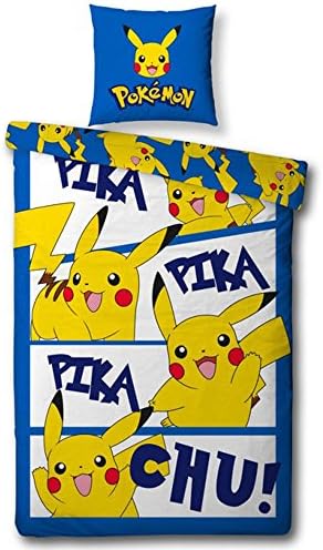 Pokémon Pikachu Action 2 Piece UK Single/US Twin Sheet Set – 1 x double sided sheet &amp; 1 x pillowcase