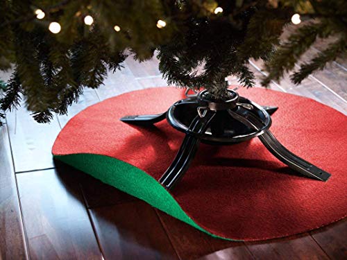 Alonsoo 42" Reversible Christmas Tree Stand Mat Accessory for Floor Protection, Christmas Tree Skirt Red and Green