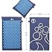 New Version Professional Acupressure Mat and Pillow Set From Organic Linen - Best Acupuncture Mat Gift - Back and Neck Pain Relief Reflexology Mat - for Women and Men - Stress and Muscle Relief (Blue)