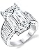 9 Carats 925 Sterling Silver Angelina Jolie Engagement Wedding Ring with Emerald-cut 10 x 16 MM CZ