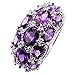 Psiroy 925 Sterling Silver Created Amethyst Filled Knuckle Joint Ring Band