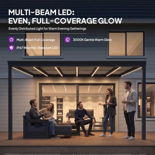 PURPLE LEAF 12x14 Wall Mounted Pergola Review: Retractable Shade and LED Lights image 24