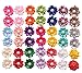 YAKA 40PCS(20Paris) Cute Dog Hair Bows with Rubber Bands Pearls Flowers Topknot Dog Bows Pet Grooming Products 20 Colors
