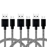 Micro Cable, iSeeker [3-Pack] 3.3ft/1m Nylon Braided A male to Micro B Sync Cord for Android, Samsung, HTC, Motorola, Nokia and More(3.3ft-Black)