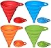 Hibery 4 Pack Silicone Collapsible Funnel, Flexible/Foldable/Kitchen Funnel for Liquid Transfer 100% Food Grade Silicone FDA Approved Silicone Small Funnel
