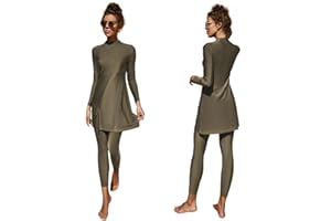 ABEWIP Muslim Swimsuits for Women Burkini Bathing Suits Full Body Modest Swimwear Islamic Swimming Suit