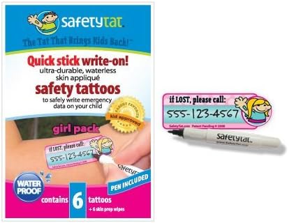 SafetyTat Child ID Tattoos (Girls 6pk) by SafetyTat LLC