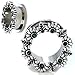 SoScene Stainless Steel Flower and Leaves W/ Emerald Colored Gems Sold In Pairs
