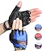 Cycling Gloves Mountain Bike Gloves Road Racing Bicycle Gloves for Biking, Mountain Biking, Riding, Gym, Sports, Foam Padded Breathable Half Finger Gloves, Men Women Work Gloves Blue Xlarge