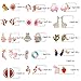 TAMHOO 30 Pairs Gold Plated Stainless Steel Post Small Cute Multiple Animal Faux Pearl Stud Earrings Set for Girls Kids (30 Pairs -1)