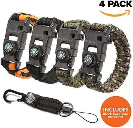 FORSHAK Paracord Survival Bracelet โ Fashionable and Life Saving โ For Fishing-Hiking-Camping-Hunting+ Free Bonus