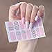 WOKOTO 6 Sheets Nail Polish Sticker Decals Full Nails Manicure Diy Nail Art Polish Strips Wraps For Wedding,Party,Shopping,Travelling With Nail Files Kit
