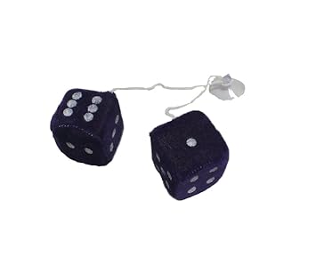 Plüschwürfel/Auto Plüsch Würfel/Autowürfel/Fuzzy Dice - lila - Größe: 4x4cm - 1 Paar (2 Stück)