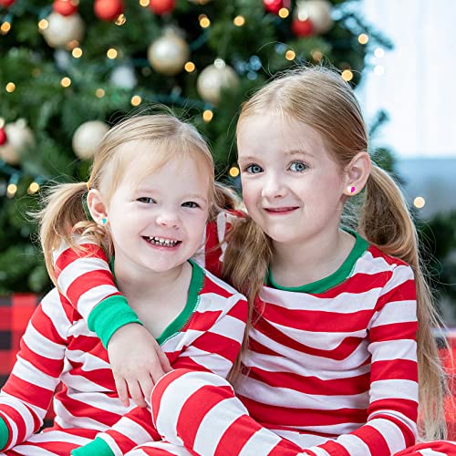 TAOMOCO 24 Pairs Hypoallergenic Stud Earrings Set for Girls Sensitive Ears With Stainless Steel Post Colorful Cute Earrings for Girls Women