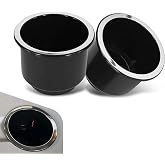 Ferianl 2PCS Car Cup Holder Insert, Recessed Drop in Plastic Cup Drink Can Holder, Large Capacity Cup Holder Replacement Accessories, Universal for RV Boat Car Couch Golf Cart (Black)