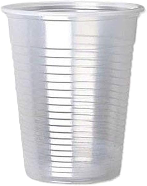 Plastic Disposable Water Cups Strong Drinking Tumbler Glasses Clear and White Cups 7 Ounce (6000