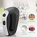 Cordless Electric Kitchen Hand Mixer - Portable Handheld Rechargeable Stainless Steel Whisk Machine with 3 Speed Settings - For Egg, Cake, Dough, Glue Pudding, Bread, Cookies - NutriChef PKHNDMX32, Black