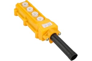 Crane Hoist Control, Hoist Crane Pendant Push Button Switch 4-Channel Lifting Rainproof Controller Button, Electronic Compone