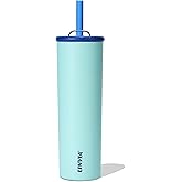 LINVIA Candy Tumbler, 25 oz Insulated Stainless Steel Water Bottle, 2-in-1 Lid with Flexible Straw, BPA-Free, Cup Holder Friendly, Dishwasher Safe, Teal