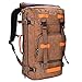WITZMAN Canvas Backpack Vintage Travel Backpack Large Laptop Bags Convertible Shoulder Rucksack A519 (22 inch brown)