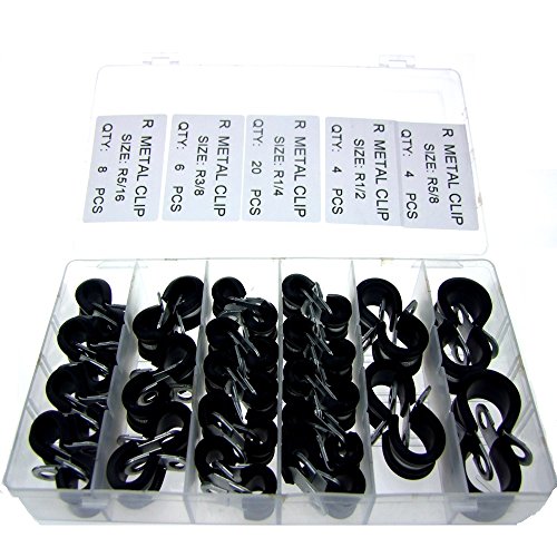 HFS (R) Rubber Insulated Adel Clamp Assortment, 42 Piece (42pcs Assortment)