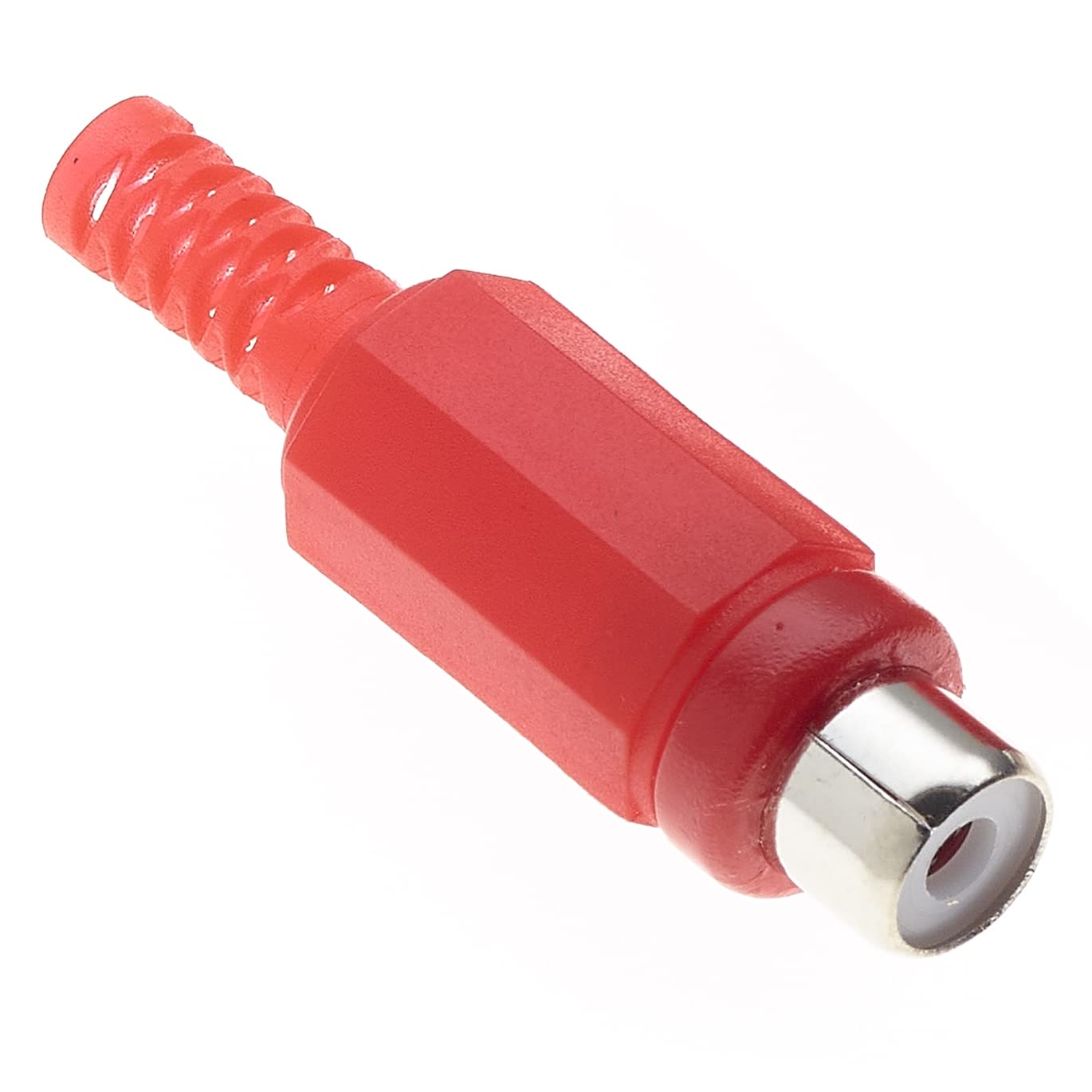 Keple In Line Phono Socket, Red - Pack Of 10, RCA Panel Female Adapter Nickel Plated Connector, For Amplifier Audio Terminal Plug