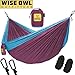 Wise Owl Outfitters Hammock for Camping Double Hammocks Gear for The Outdoors Backpacking Survival or Travel - Portable Lightweight Parachute Nylon DO Fuchsia Sky Blue