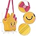 Ava & Kings Girls PU Faux Leather Purse Crossbody Handbag for Kids - Yellow Star